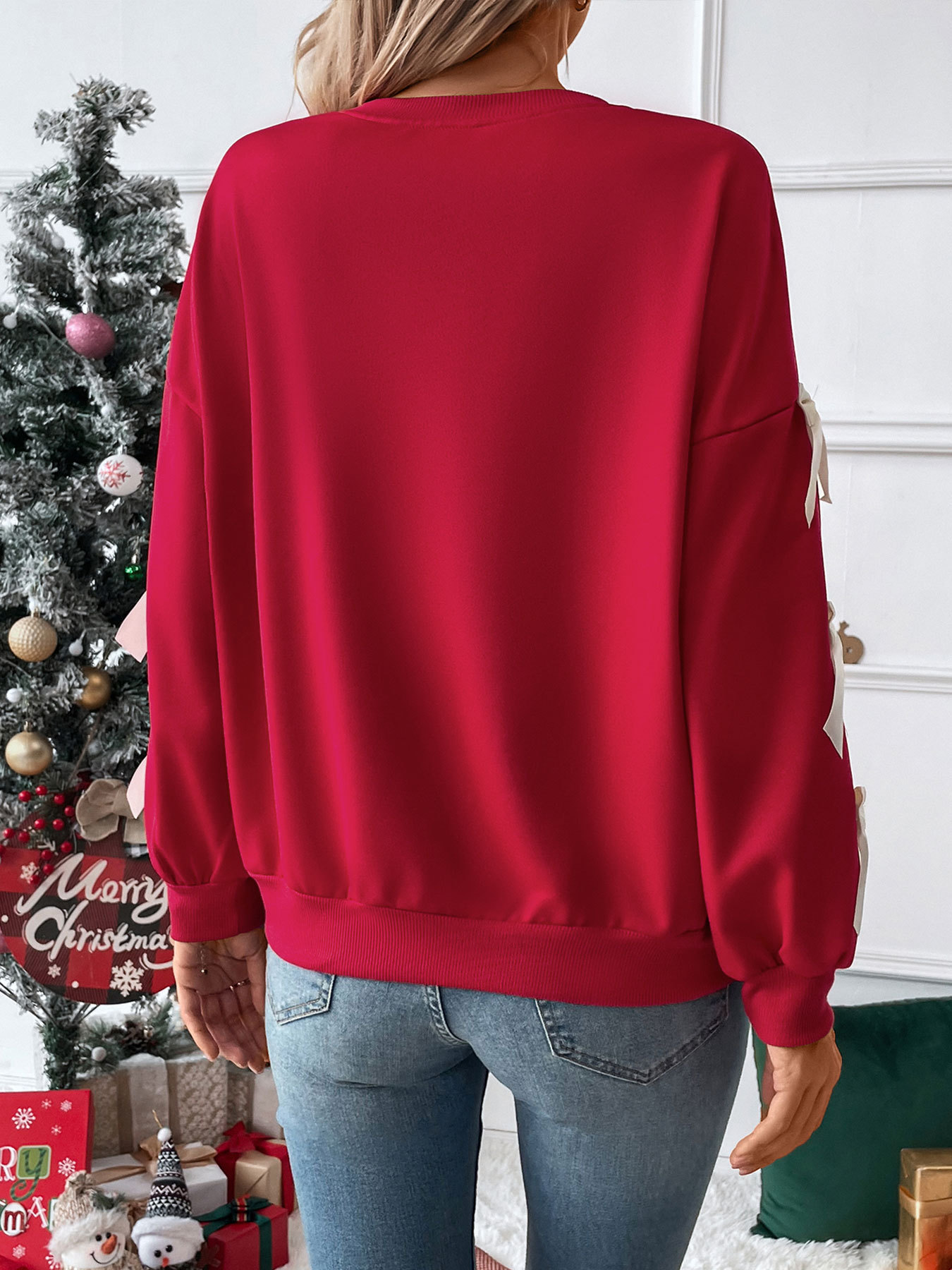 Sweet Bow Decorated Long Sleeve Sweatshirt 00dc844b Aa70 4cd6 8655 7b7a961e496e