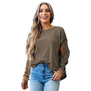 women's leisure pullover all matching striped top