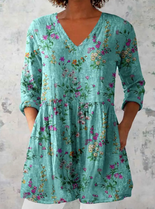 Women's Loose And Comfortable Digital Printed Round Neck Short-sleeved Top 0801a0e2 4b53 4bc3 B7eb 3e05b75fc8bc