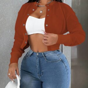 women's single breasted daily long sleeve casual jacket