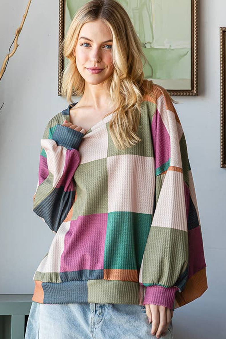 Women's Casual Versatile Color-blocked Round Neck Sweatshirt 0a668d56 7089 4f49 9f30 D5a38802e862