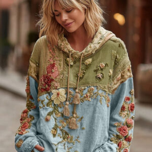 women's long sleeve hooded sweatshirt pullover loose casual top