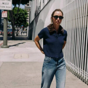 2025 new european and american style fashion women's wear animal print neckline knitted short sleeve