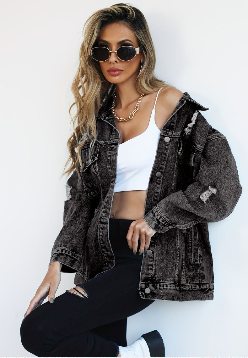 Super Nice Coat Women's Design Sense Niche Tooling Ripped Jacket 105c5278 3ab8 4b01 8dc2 E196b63da5bd