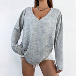 women's solid color simple and versatile t shirt