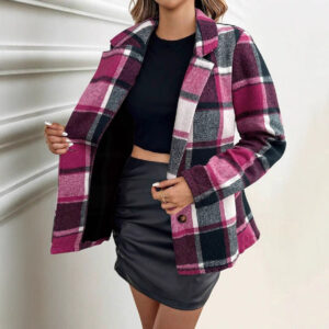 loose plaid jacket blazer versatile