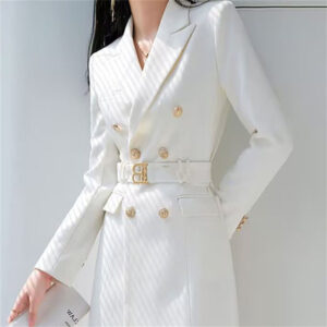 office lady style slimming waist trimming coat women's top