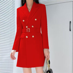 office lady style slimming waist trimming coat women's top