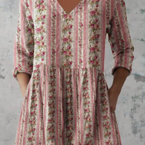 women's loose and comfortable digital printed round neck short sleeved top