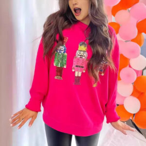 women's casual all matching printed autumn and winter round neck sweater