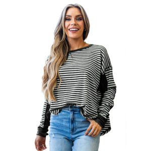 women's leisure pullover all matching striped top