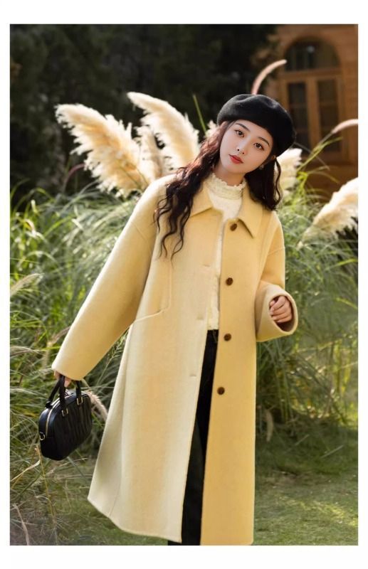 Loose-fit, Turn-down Collar, Double-faced Wool Coat, Mid-length Style 23d67a26 5ee9 4219 9b56 629cfb9410c5
