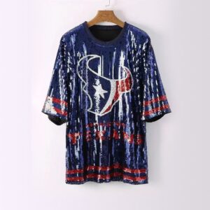 sequins glitter letter embroidery loose t shirt skirt