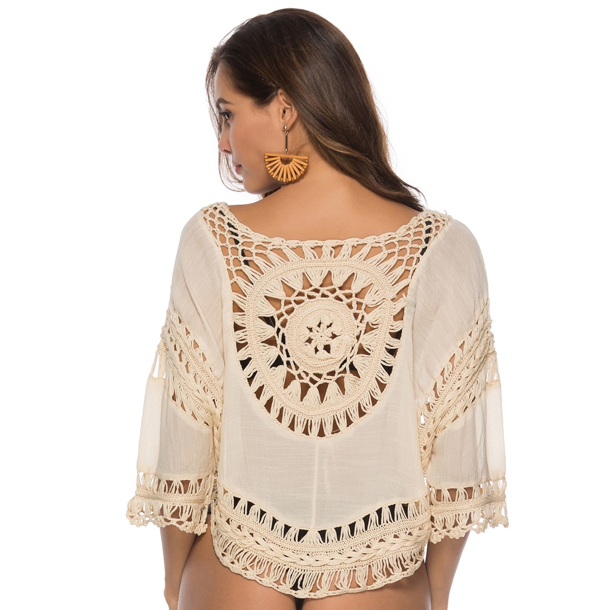 Semicircle Hand Crocheting Hemp Lace Cutout Amazon Beach Cover-up 2cfae252 7a1d 47de B49b Ca200855699e Trans