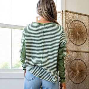 women's leisure pullover all matching striped top