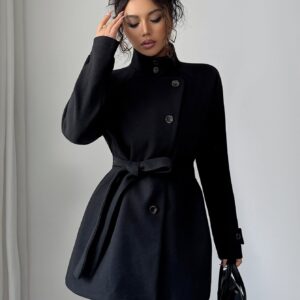 women's solid color casual button long sleeved windbreaker jacket