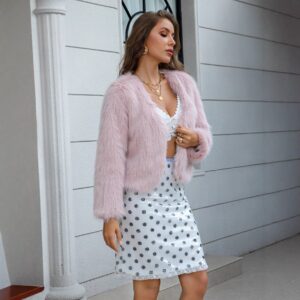 women's fur trimmed elegant lady coat