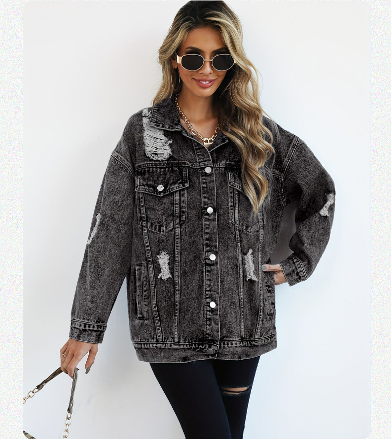 Super Nice Coat Women's Design Sense Niche Tooling Ripped Jacket 3c5e42d2 D279 463d 9668 4b1e3f229ec0