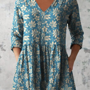 women's loose and comfortable digital printed round neck short sleeved top