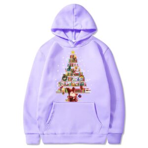 printed pocket hooded long sleeve sweatshirt for men and women