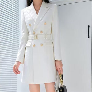 office lady style slimming waist trimming coat women's top