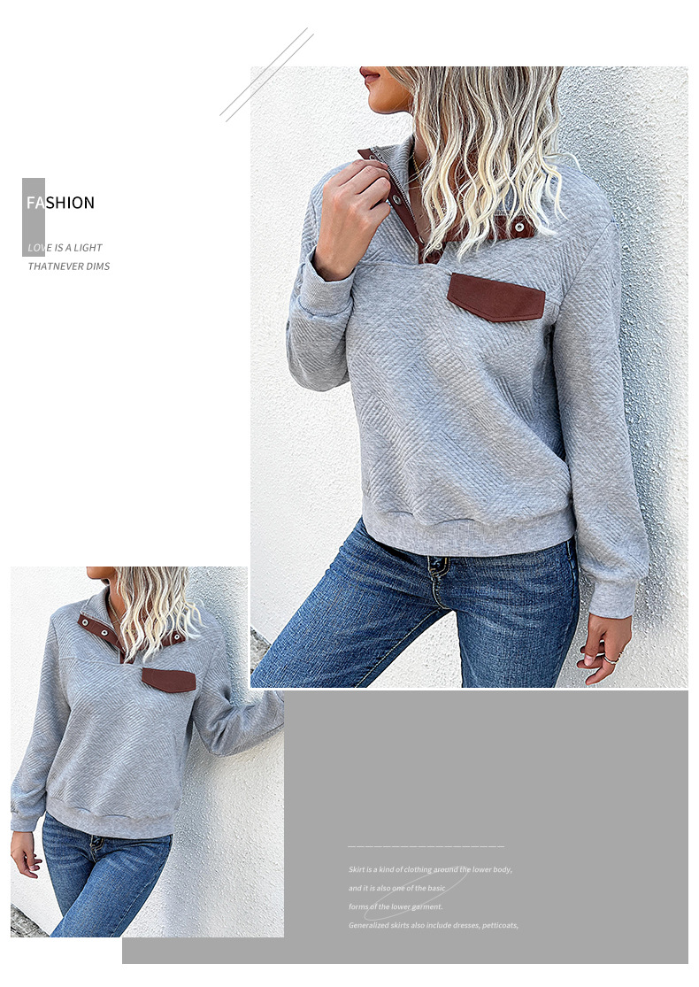 Solid Color Textured Long Sleeve Women's Hoodie Autumn 59bc20f2 D7ab 4a57 A535 9e12ccf11f9b