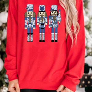red christmas nutcracker men's guard pattern pullover
