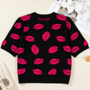 women's high grade printed casual knitted short sleeve