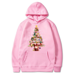 printed pocket hooded long sleeve sweatshirt for men and women