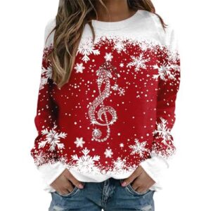 women's uniquely designed castle hoodie with musical note print