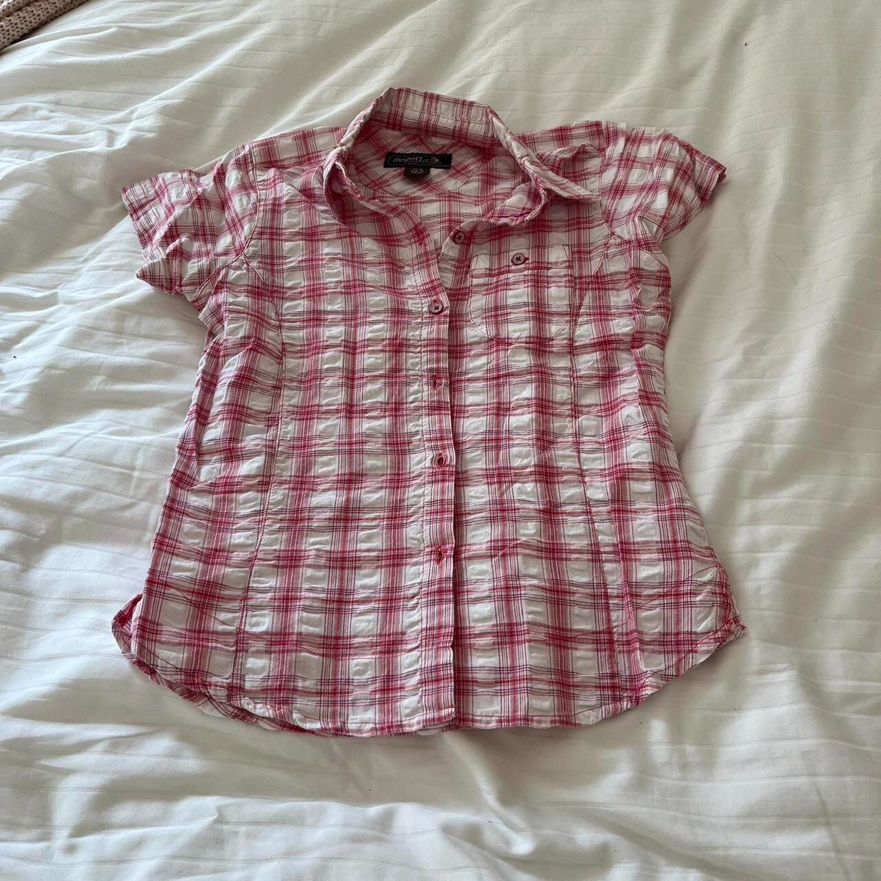 Women's Short-sleeved Plaid Shirt Niche Loose All-matching 6a6b3c25 4788 48f8 A526 Eb0076995785