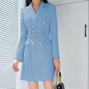 office lady style slimming waist trimming coat women's top