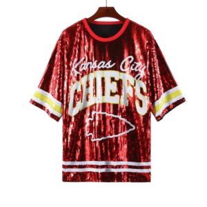 sequins glitter letter embroidery loose t shirt skirt