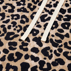 women's loose retro leopard print hooded sweatshirt