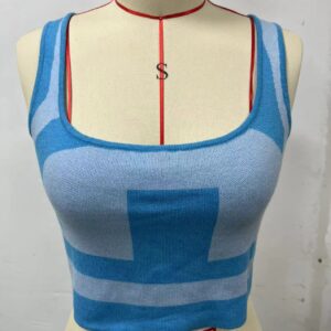 new women's spring and summer contrast color sexy u collar camisole