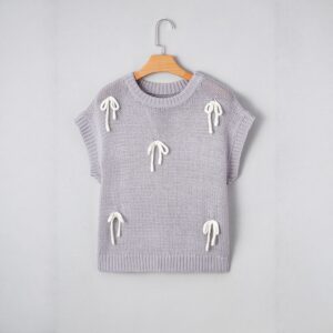 women's solid color hollow out loose pullover short sleeve