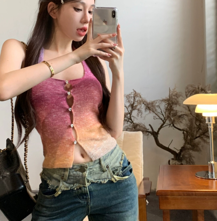 Colorful And Sweet Knitted Halter-neck Vest 8f584ccd D8fb 485e 93ce E65f5e2db775