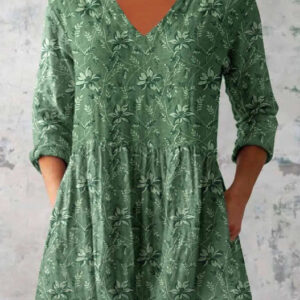 women's loose and comfortable digital printed round neck short sleeved top