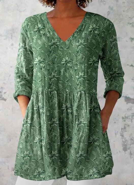 women's loose and comfortable digital printed round neck short sleeved top women's loose and comfortable digital printed round neck short sleeved top