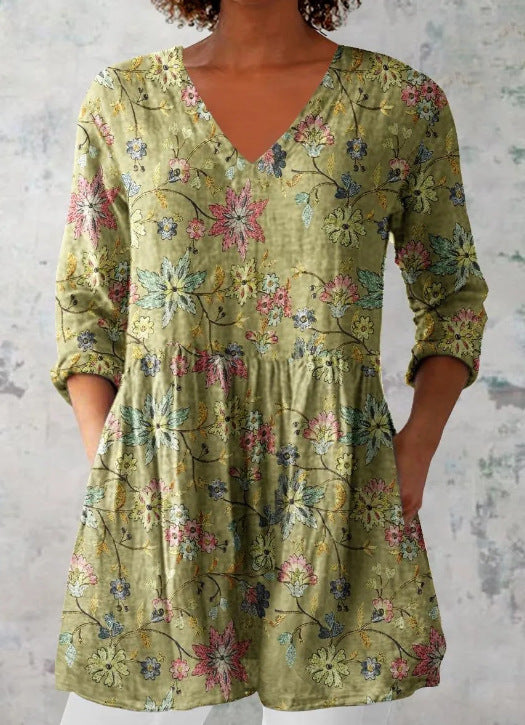 women's loose and comfortable digital printed round neck short sleeved top women's loose and comfortable digital printed round neck short sleeved top