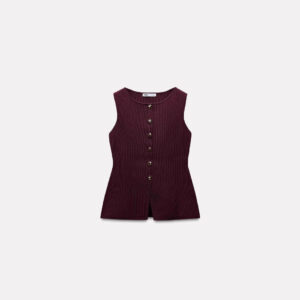 fashion plain gold button sweater vest