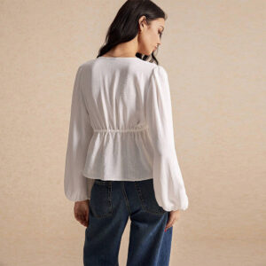 women's simple and elegant style t shirt autumn and winter tie fashion versatile long sleeve cardigan top