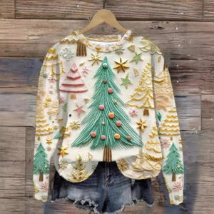 women's versatile christmas 3d digital print sweatshirt