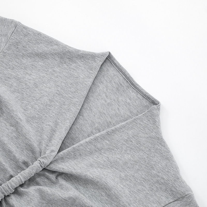 New Solid Color And V-neck Sexy Symmetrical Pleated Short Sleeve O1CN01GGExEF1MJChhg0rgh 2212405231413 0 Cib