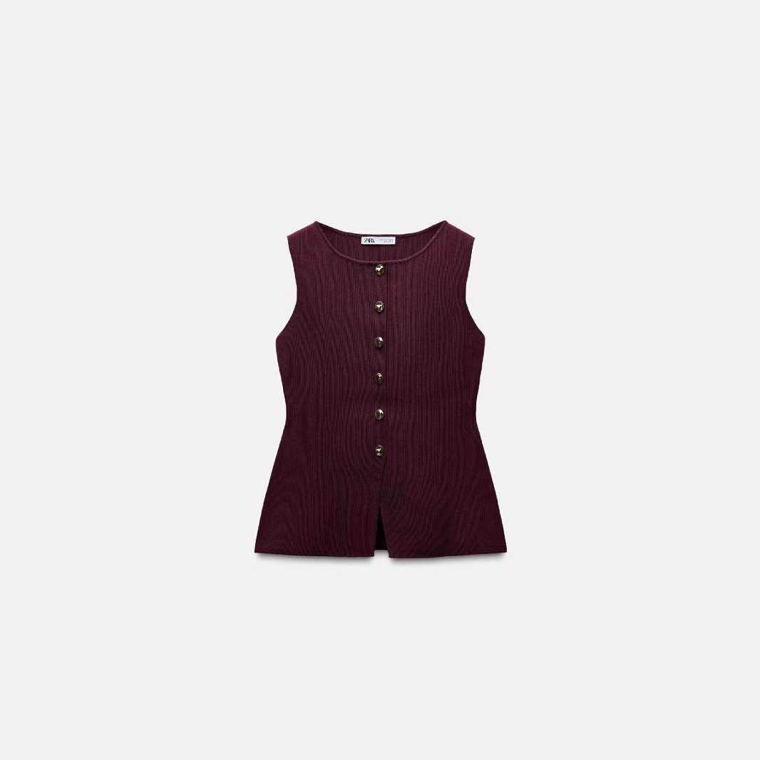 Fashion Plain Gold Button Sweater Vest A3489a09 2ef0 4ca0 8f4b 52749b71ef19