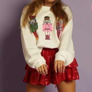 women's casual all matching printed autumn and winter round neck sweater