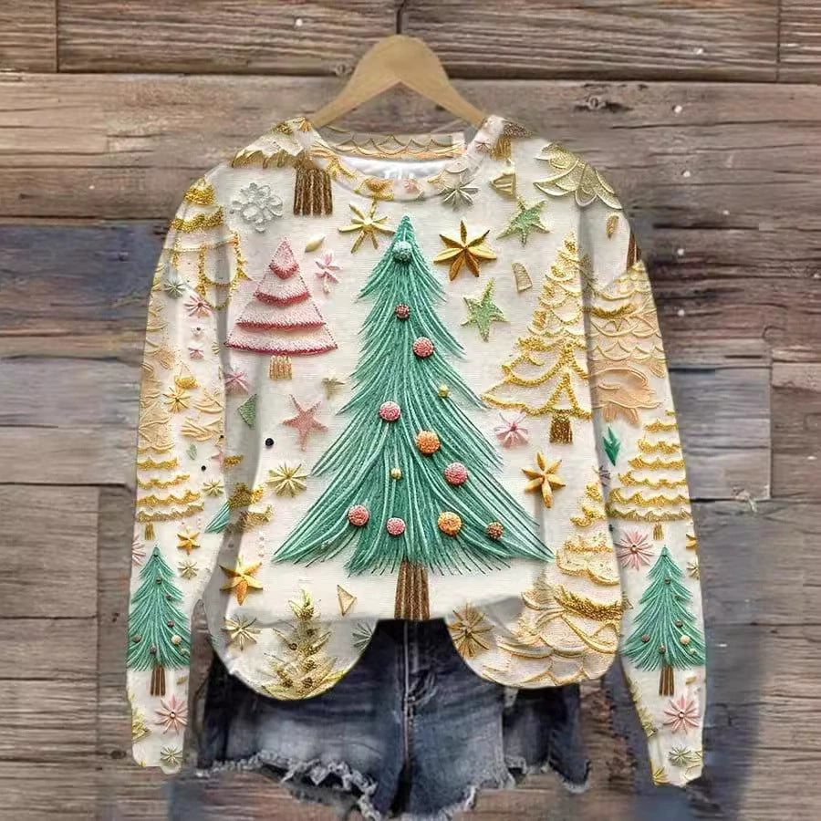women's versatile christmas 3d digital print sweatshirt women's versatile christmas 3d digital print sweatshirt