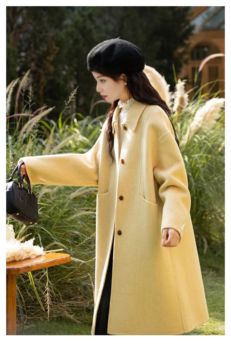 Loose-fit, Turn-down Collar, Double-faced Wool Coat, Mid-length Style B697bf61 82e6 484f A728 B149a3c4fd1a