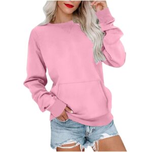 women's pin solid color round neck loose long sleeved sweater