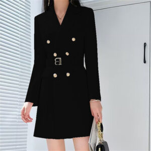 office lady style slimming waist trimming coat women's top